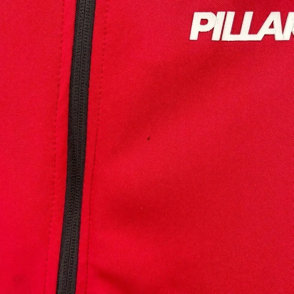 Pillars Men’s Red Track Jacket XS Oversized Zip Up Streetwear Athleisure